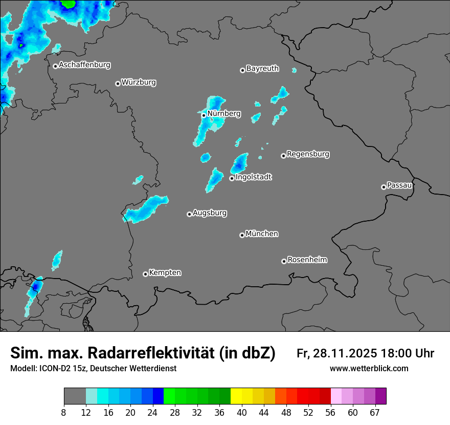 Modellkarten Simuliertes Radarbild