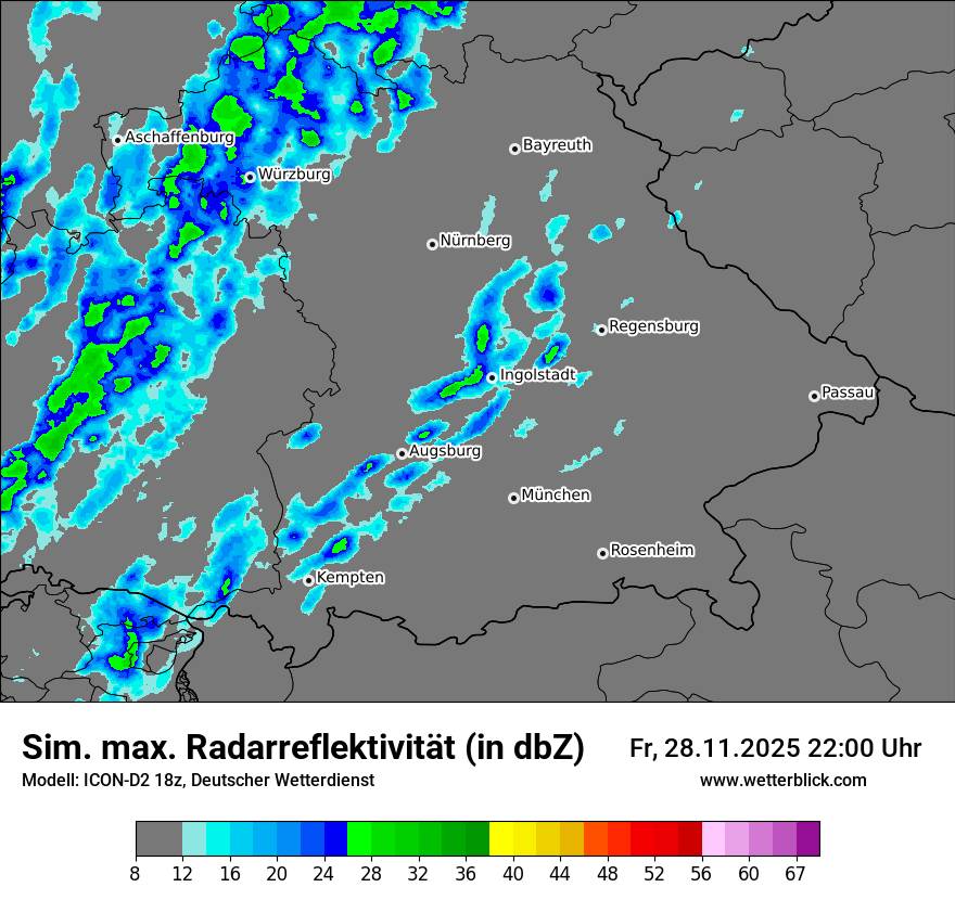 Modellkarten Simuliertes Radarbild
