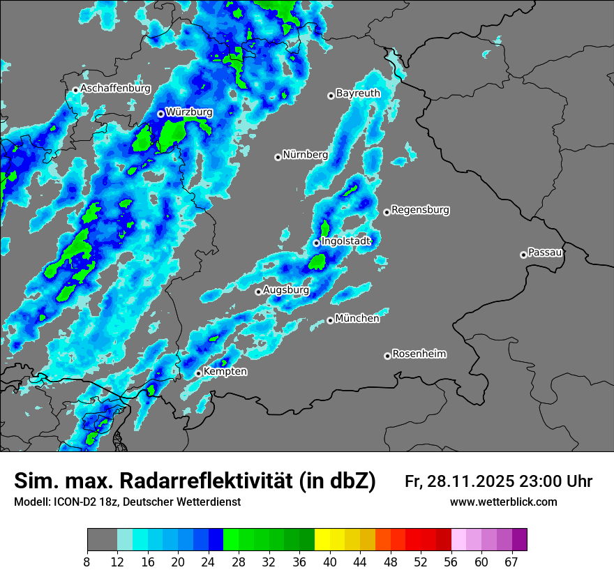 Modellkarten Simuliertes Radarbild