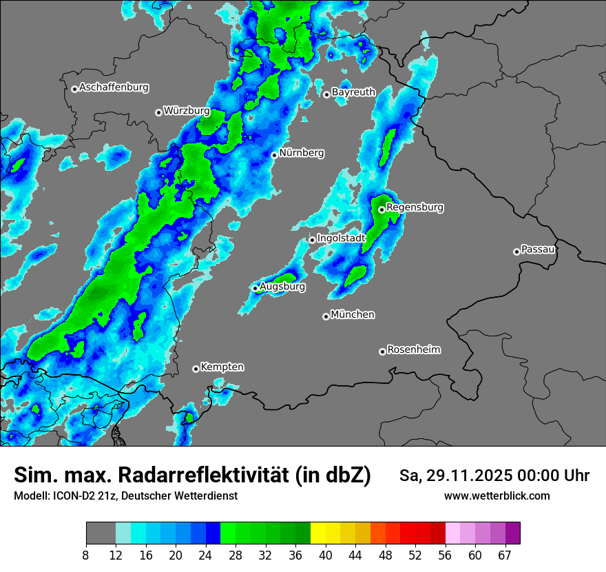 Modellkarten Simuliertes Radarbild