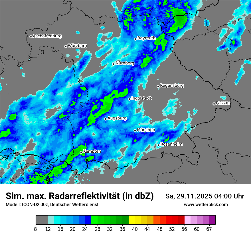 Modellkarten Simuliertes Radarbild