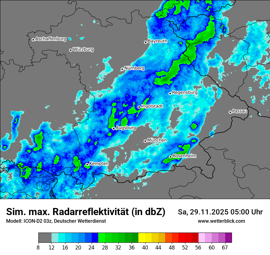 Modellkarten Simuliertes Radarbild