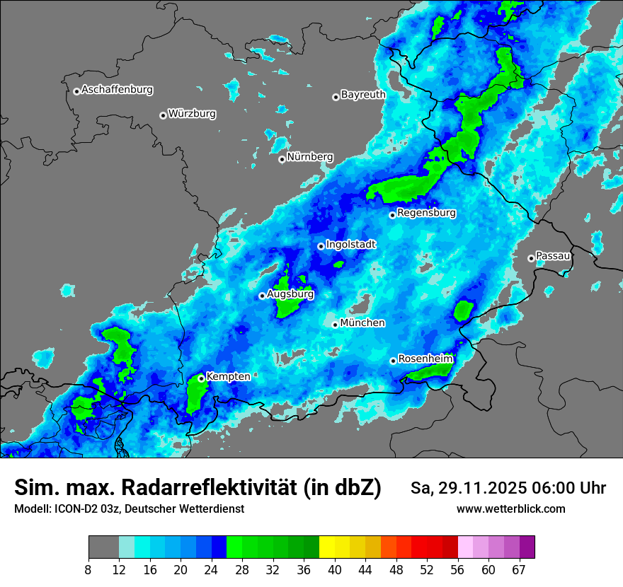 Modellkarten Simuliertes Radarbild