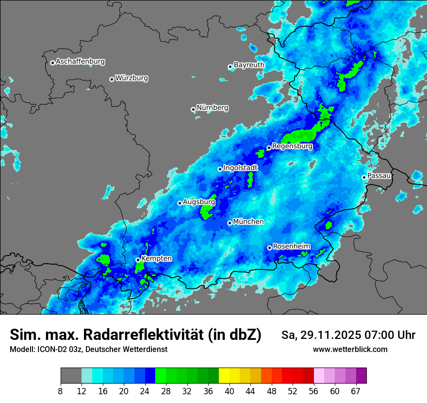 Modellkarten Simuliertes Radarbild