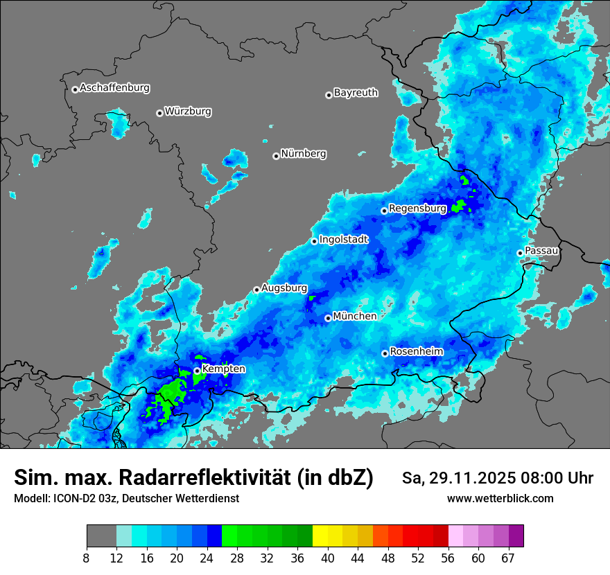 Modellkarten Simuliertes Radarbild