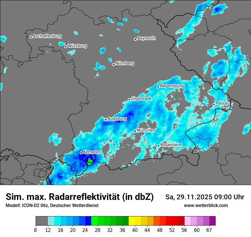 Modellkarten Simuliertes Radarbild