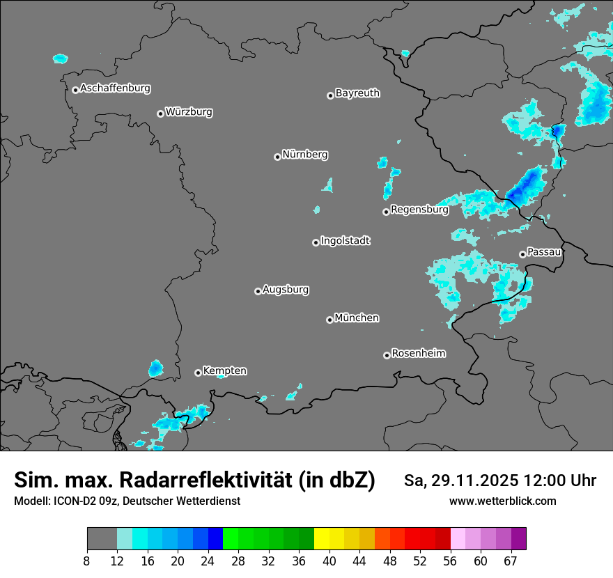 Modellkarten Simuliertes Radarbild