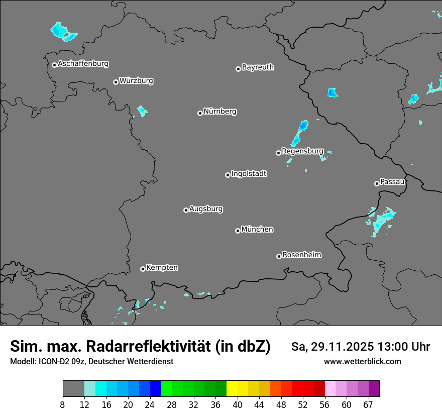 Modellkarten Simuliertes Radarbild
