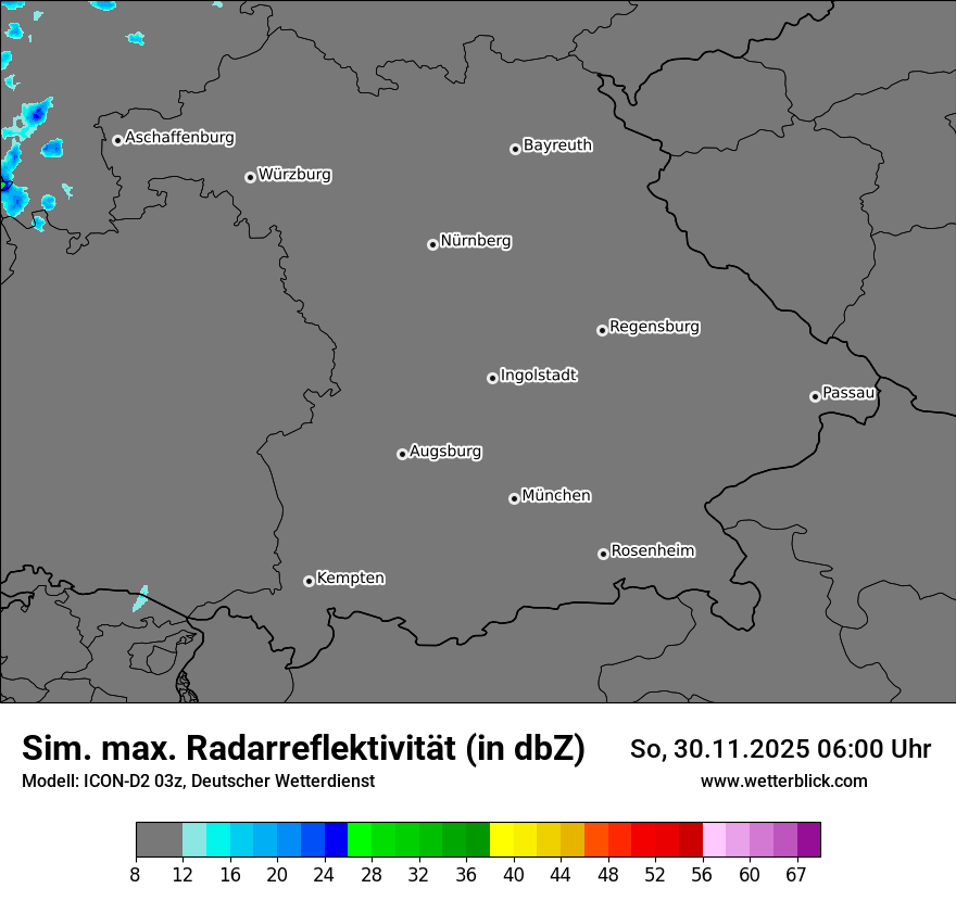 Modellkarten Simuliertes Radarbild