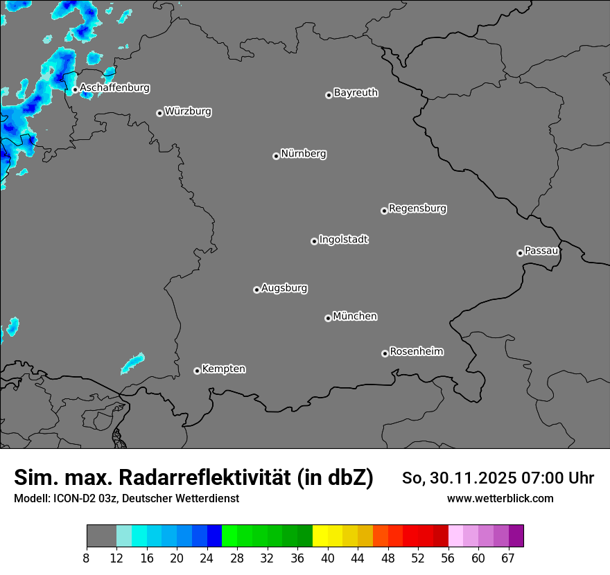 Modellkarten Simuliertes Radarbild