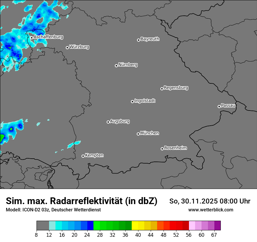 Modellkarten Simuliertes Radarbild