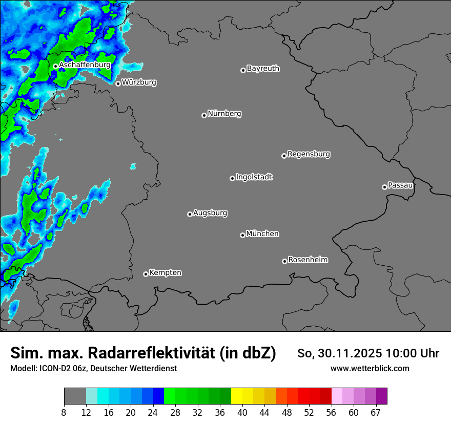 Modellkarten Simuliertes Radarbild