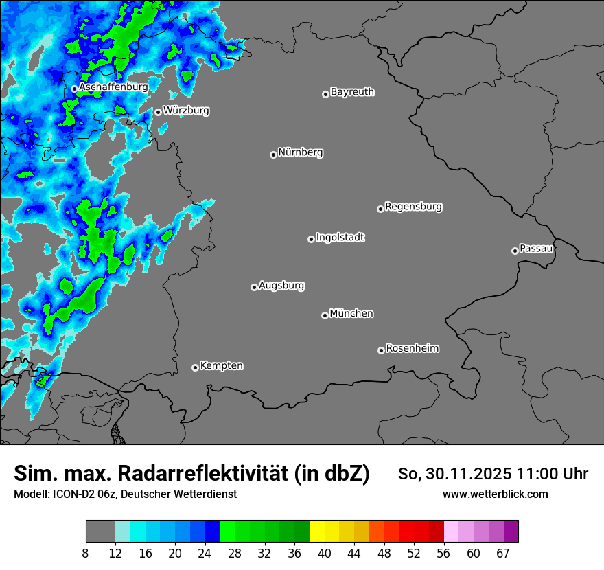 Modellkarten Simuliertes Radarbild