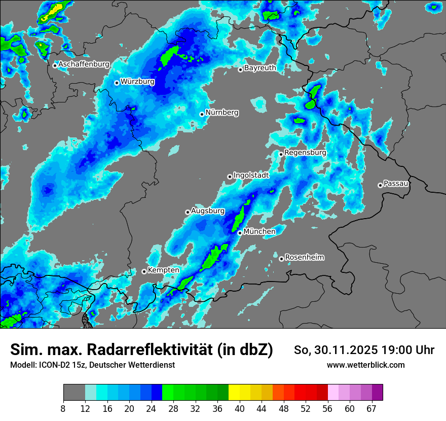 Modellkarten Simuliertes Radarbild