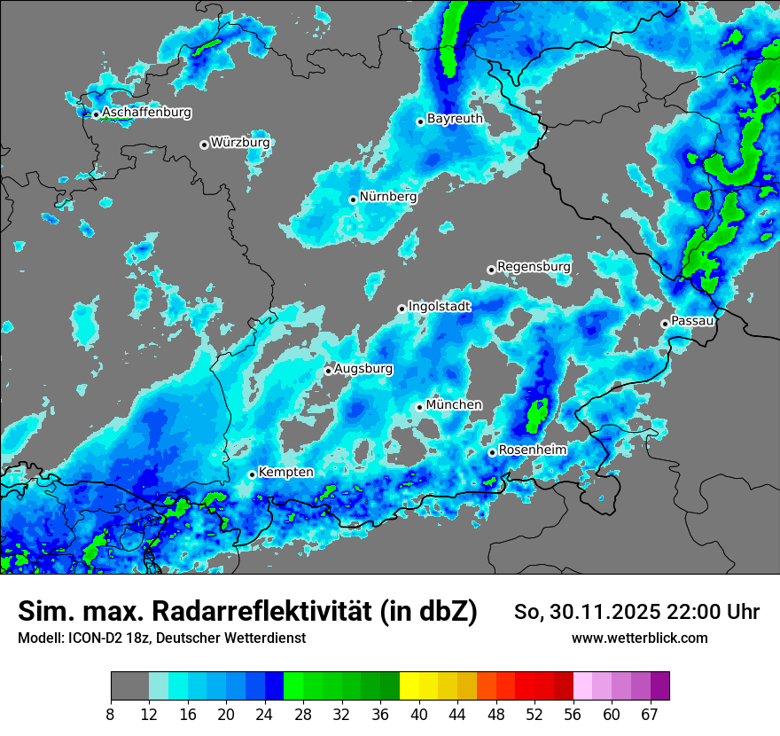 Modellkarten Simuliertes Radarbild