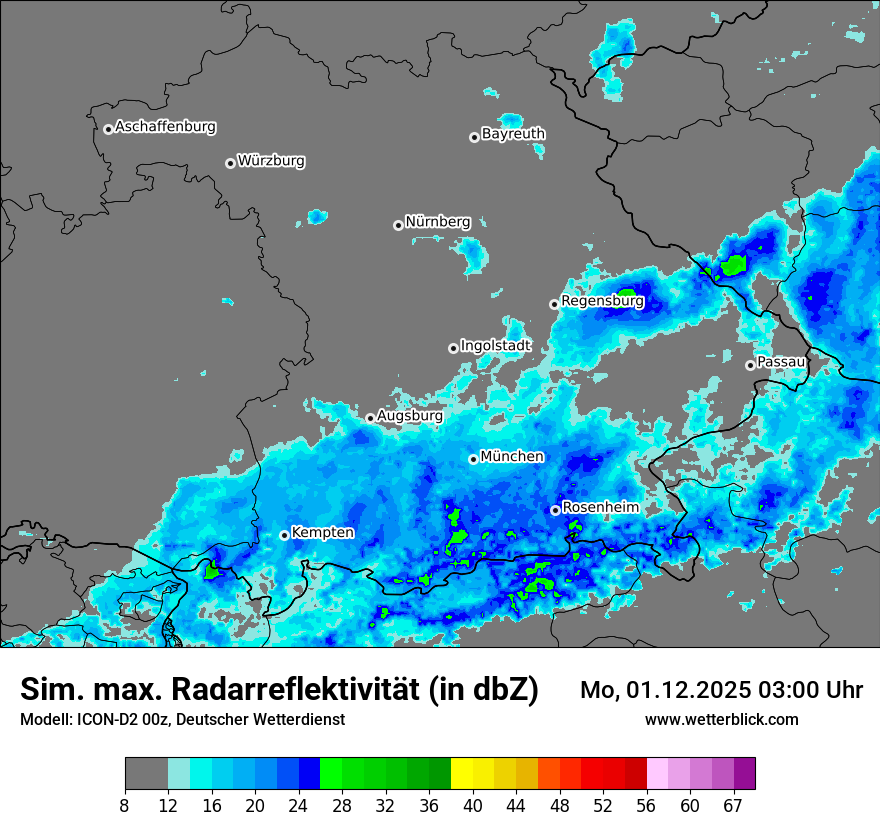 Modellkarten Simuliertes Radarbild