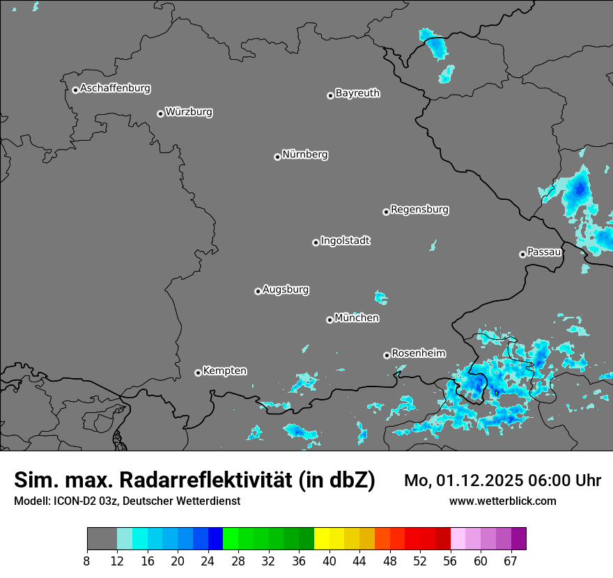 Modellkarten Simuliertes Radarbild
