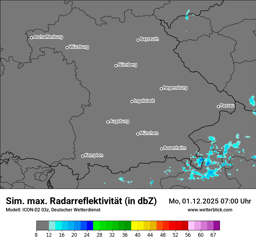 Modellkarten Simuliertes Radarbild