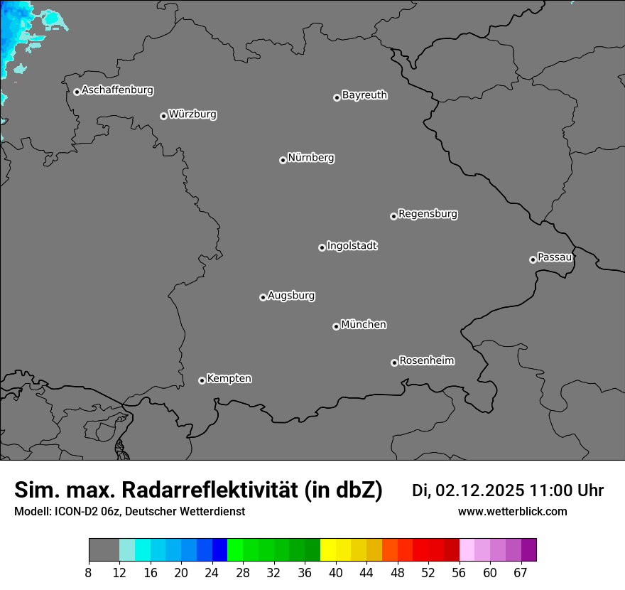 Modellkarten Simuliertes Radarbild