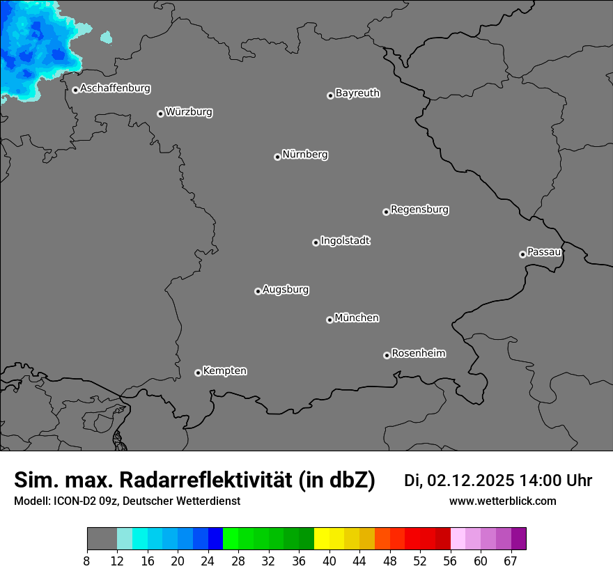 Modellkarten Simuliertes Radarbild