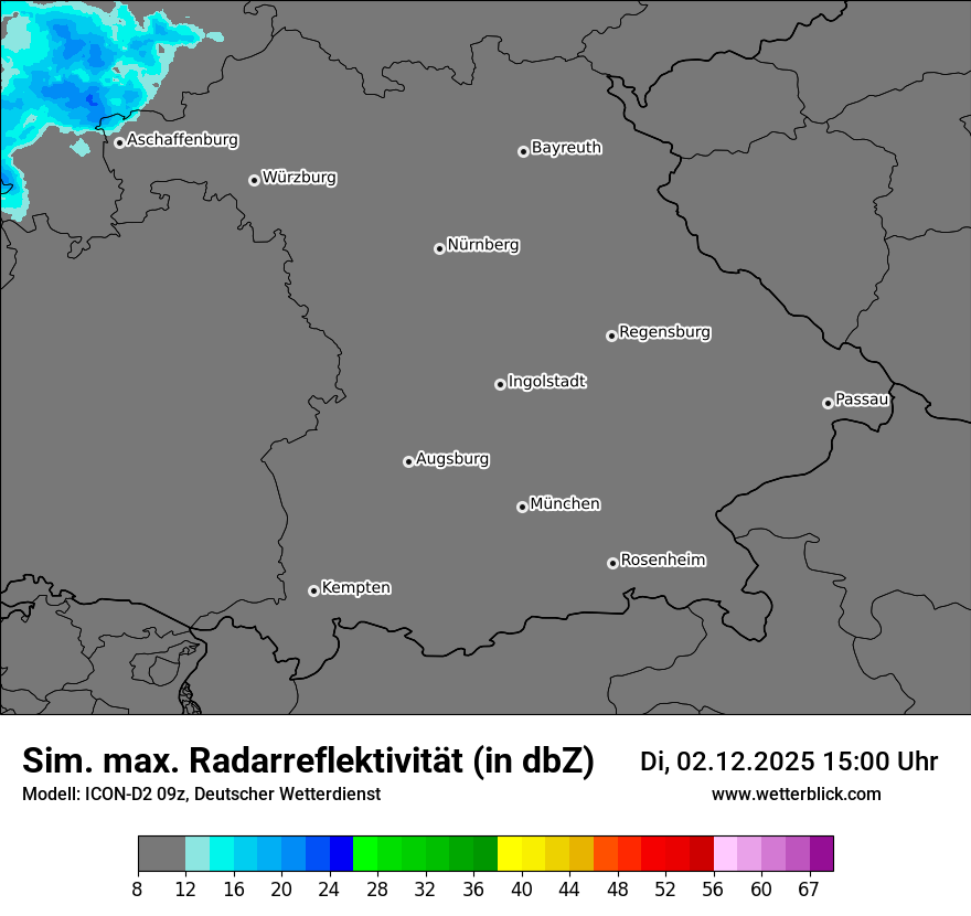Modellkarten Simuliertes Radarbild