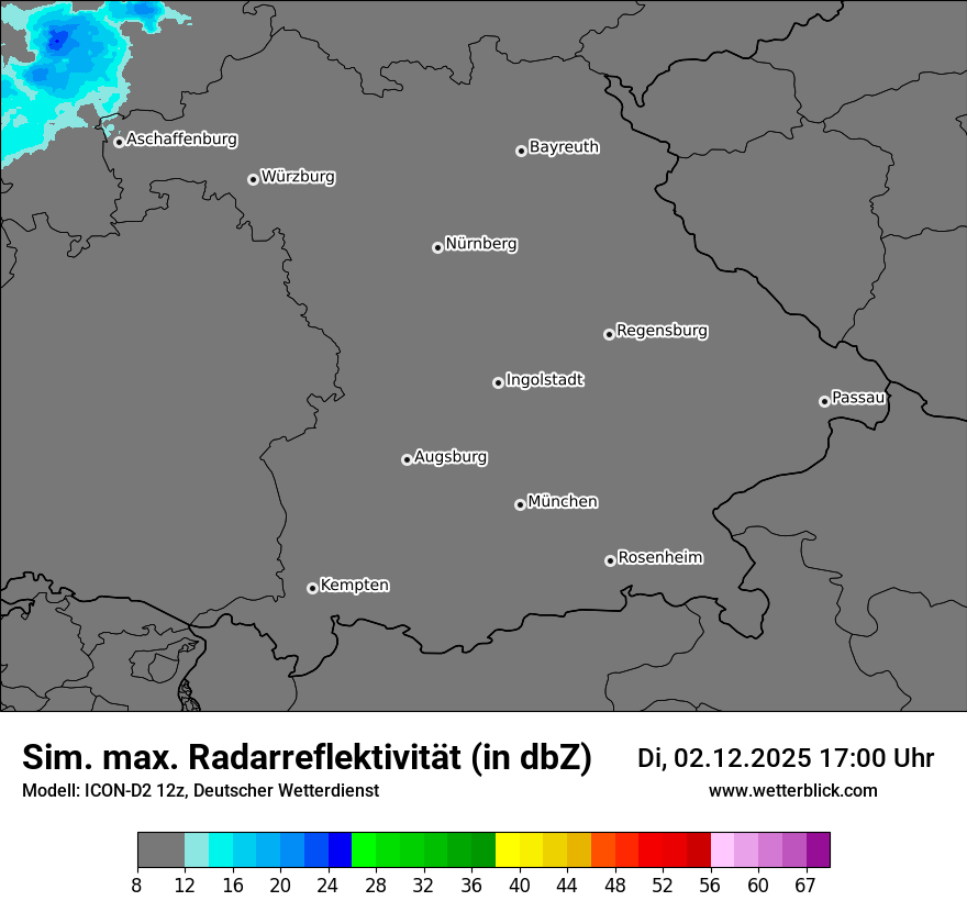 Modellkarten Simuliertes Radarbild