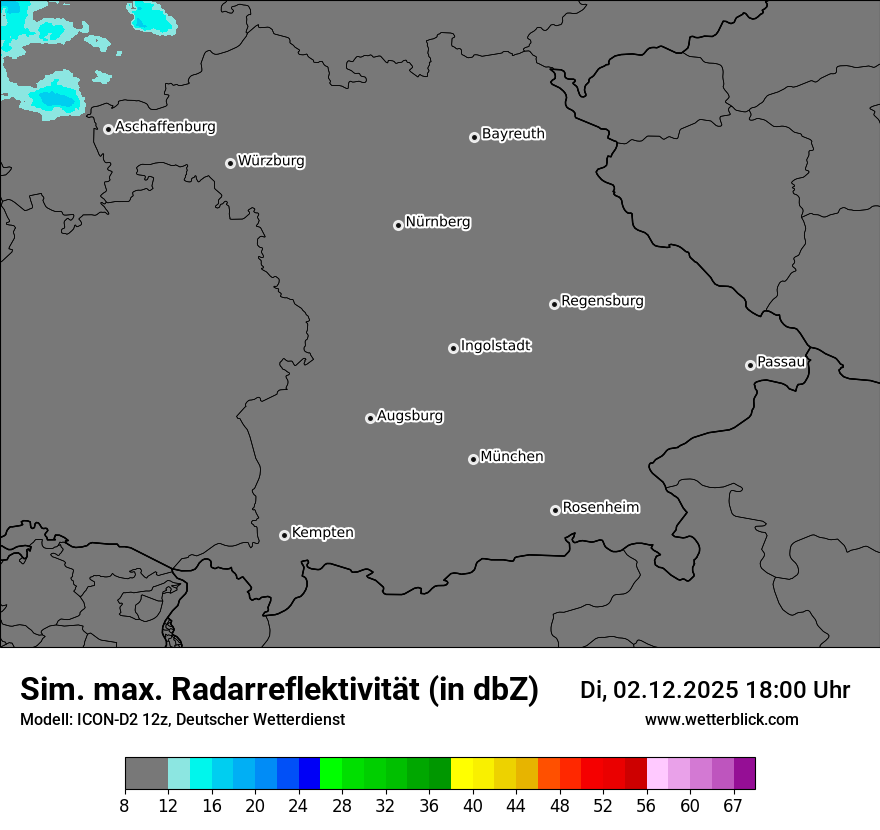 Modellkarten Simuliertes Radarbild