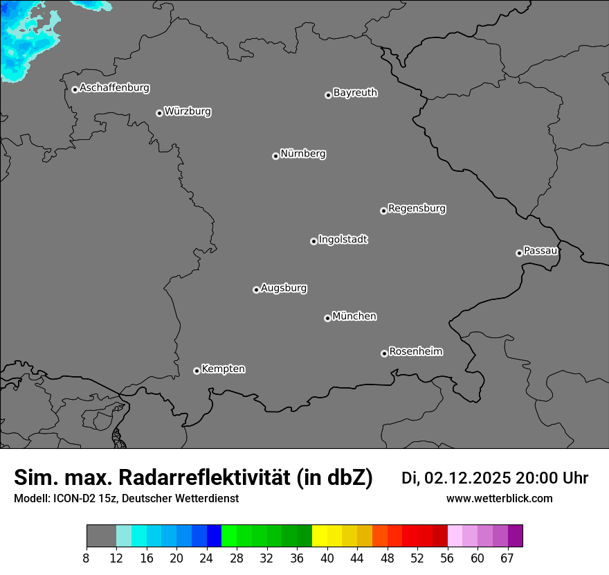 Modellkarten Simuliertes Radarbild