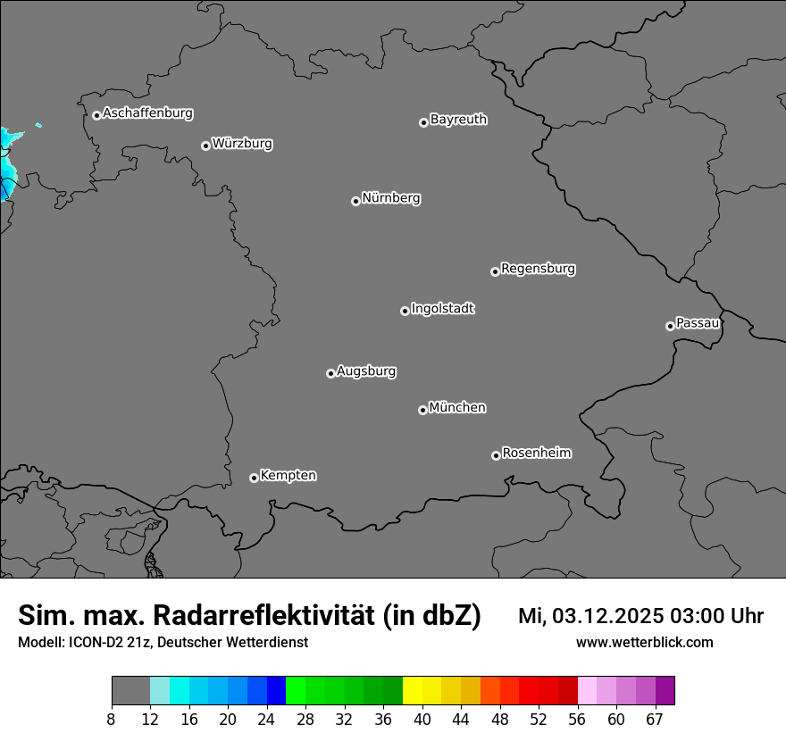 Modellkarten Simuliertes Radarbild