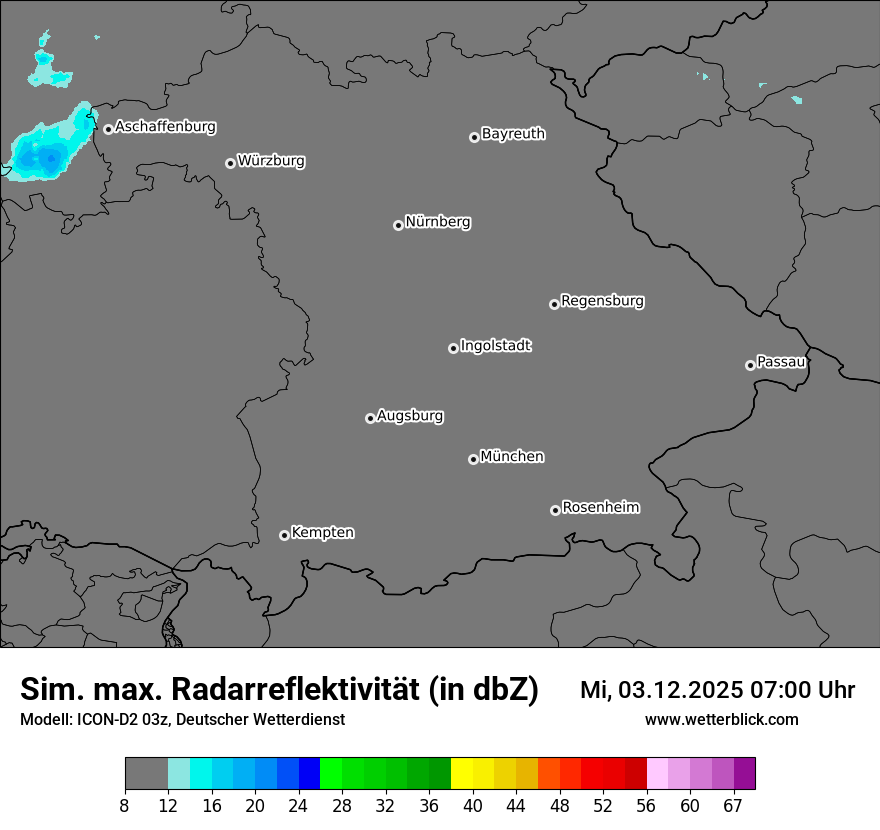 Modellkarten Simuliertes Radarbild