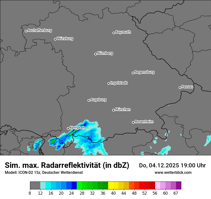 Modellkarten Simuliertes Radarbild