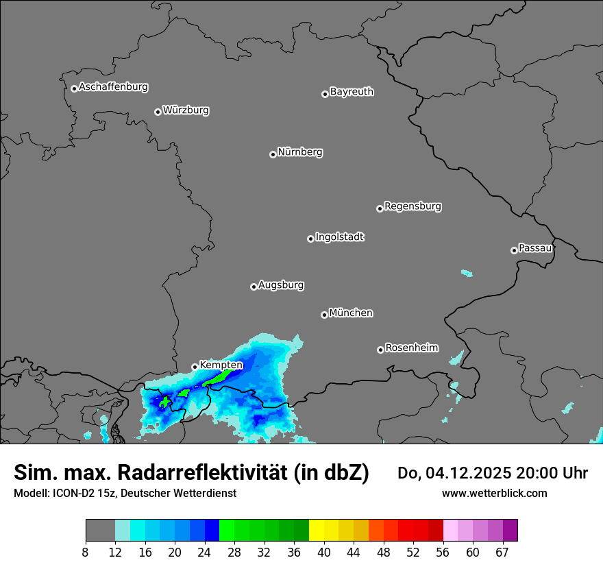 Modellkarten Simuliertes Radarbild
