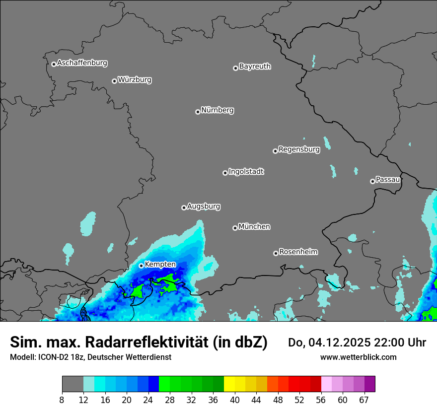 Modellkarten Simuliertes Radarbild
