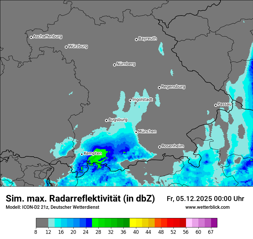 Modellkarten Simuliertes Radarbild