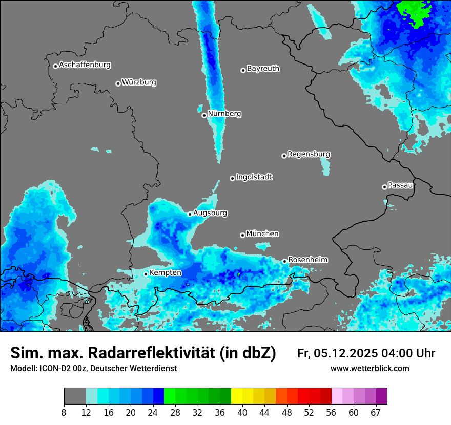 Modellkarten Simuliertes Radarbild