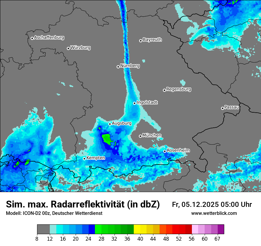 Modellkarten Simuliertes Radarbild