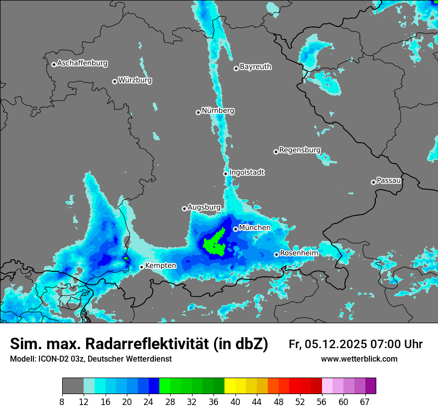 Modellkarten Simuliertes Radarbild