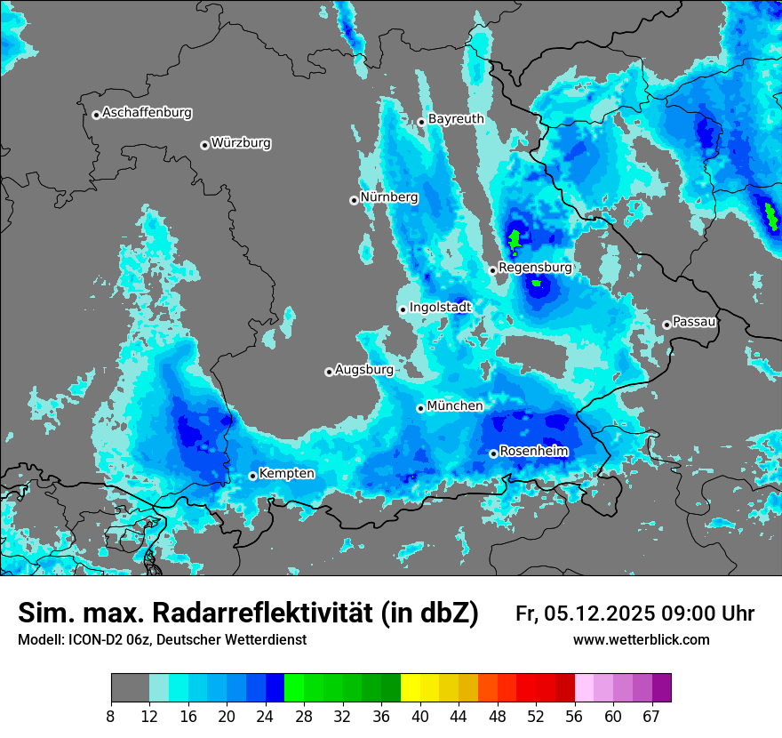 Modellkarten Simuliertes Radarbild