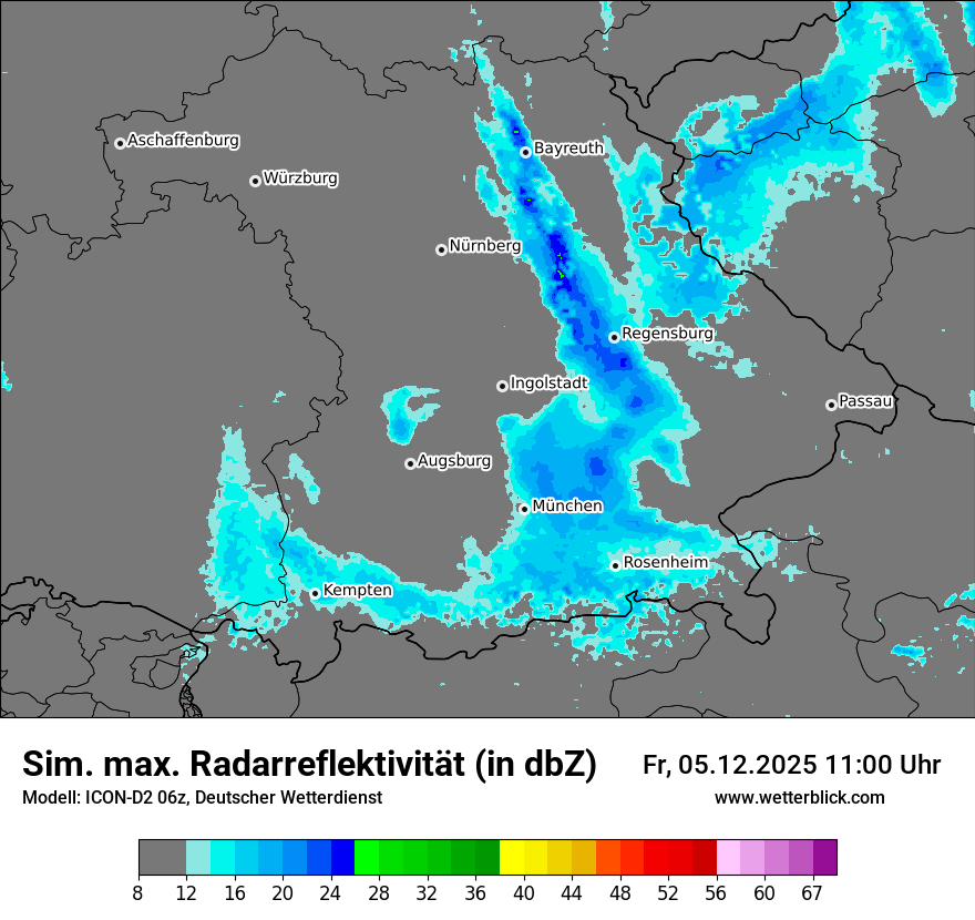 Modellkarten Simuliertes Radarbild
