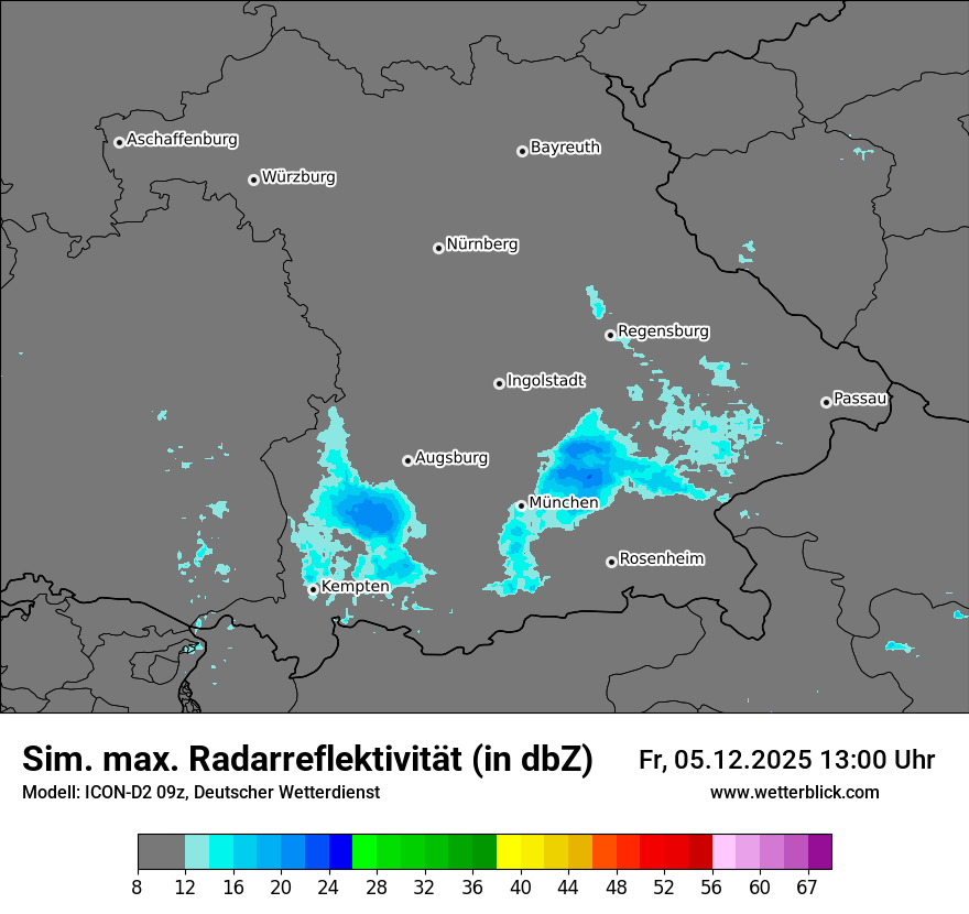 Modellkarten Simuliertes Radarbild