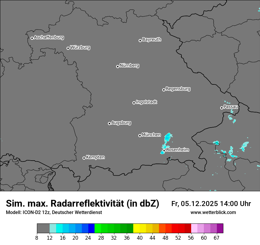 Modellkarten Simuliertes Radarbild