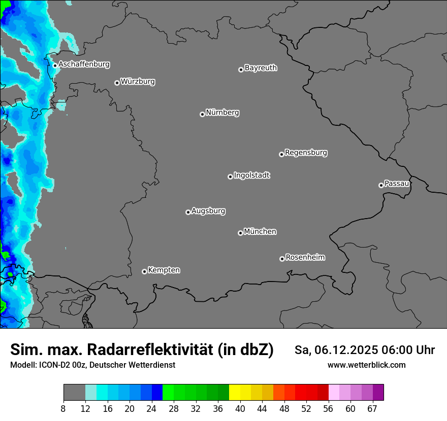 Modellkarten Simuliertes Radarbild