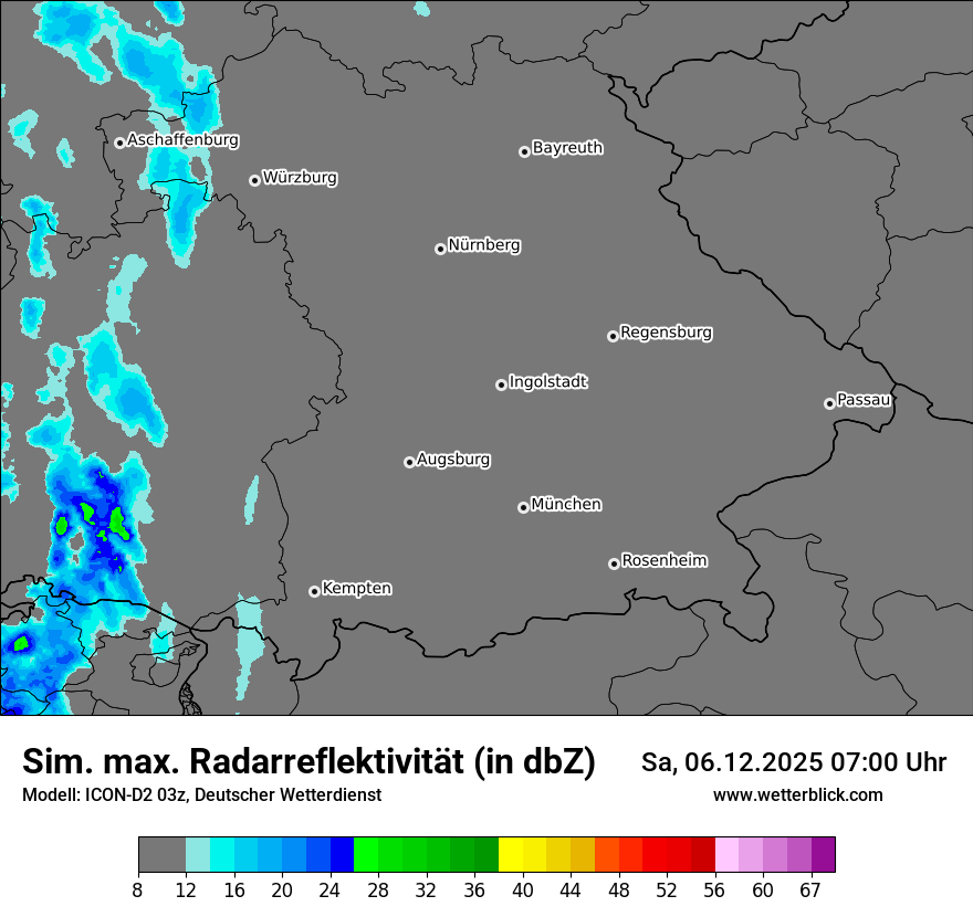 Modellkarten Simuliertes Radarbild