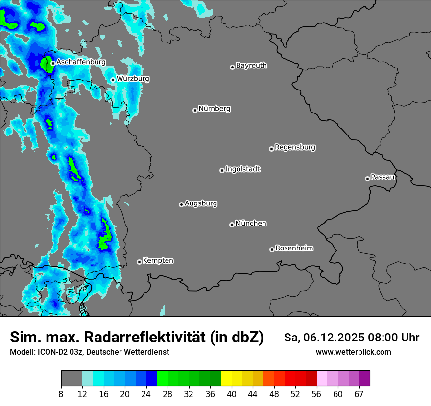 Modellkarten Simuliertes Radarbild