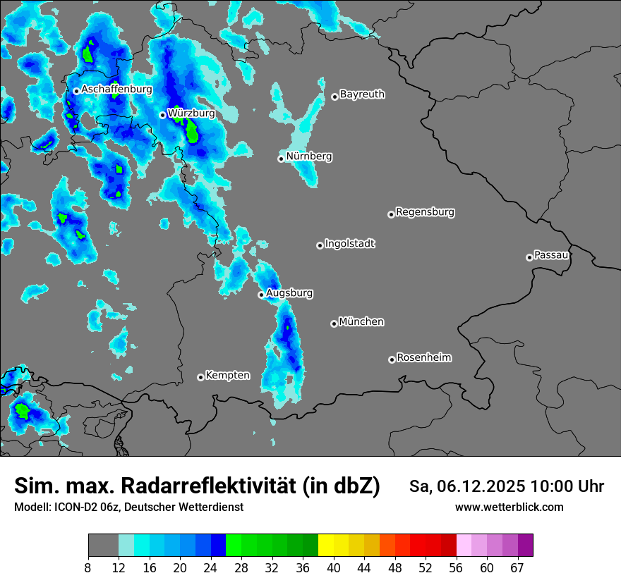 Modellkarten Simuliertes Radarbild
