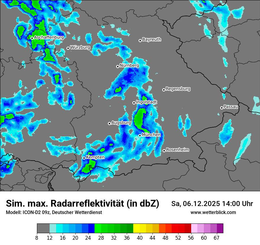 Modellkarten Simuliertes Radarbild