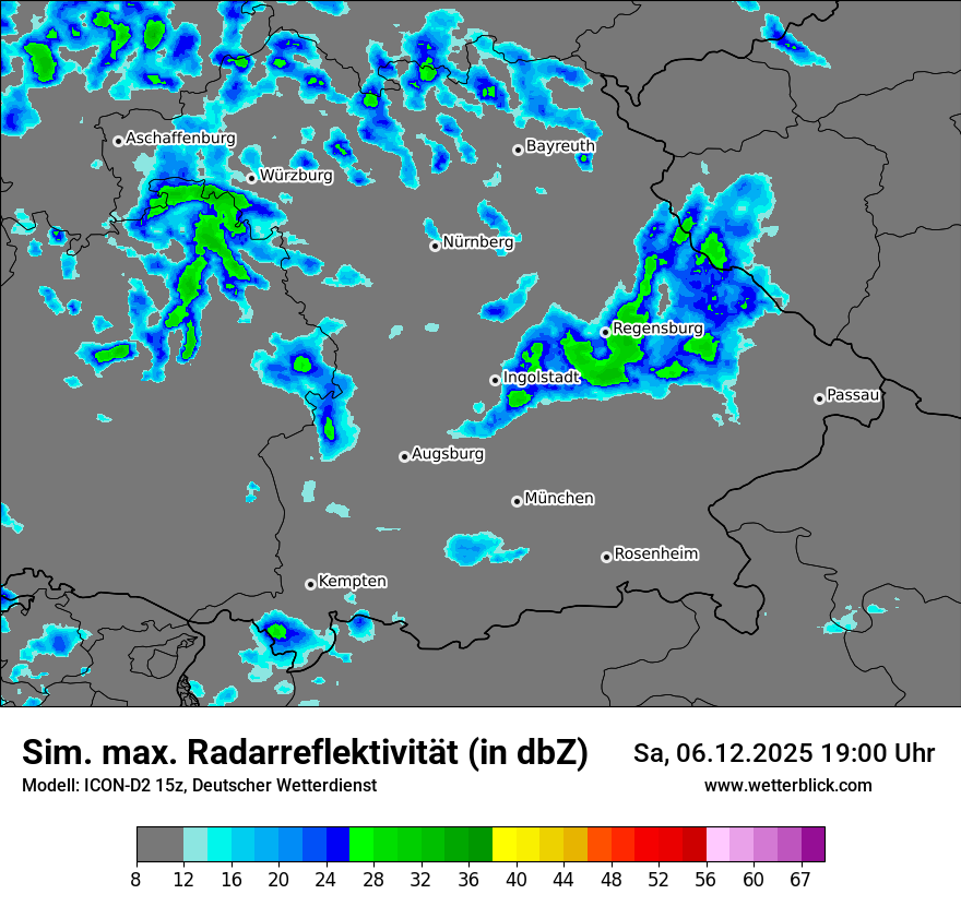 Modellkarten Simuliertes Radarbild
