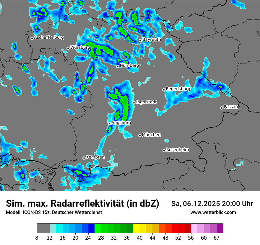 Modellkarten Simuliertes Radarbild