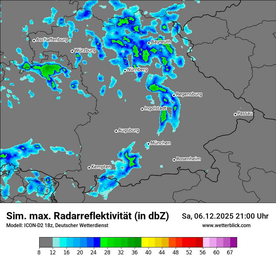 Modellkarten Simuliertes Radarbild