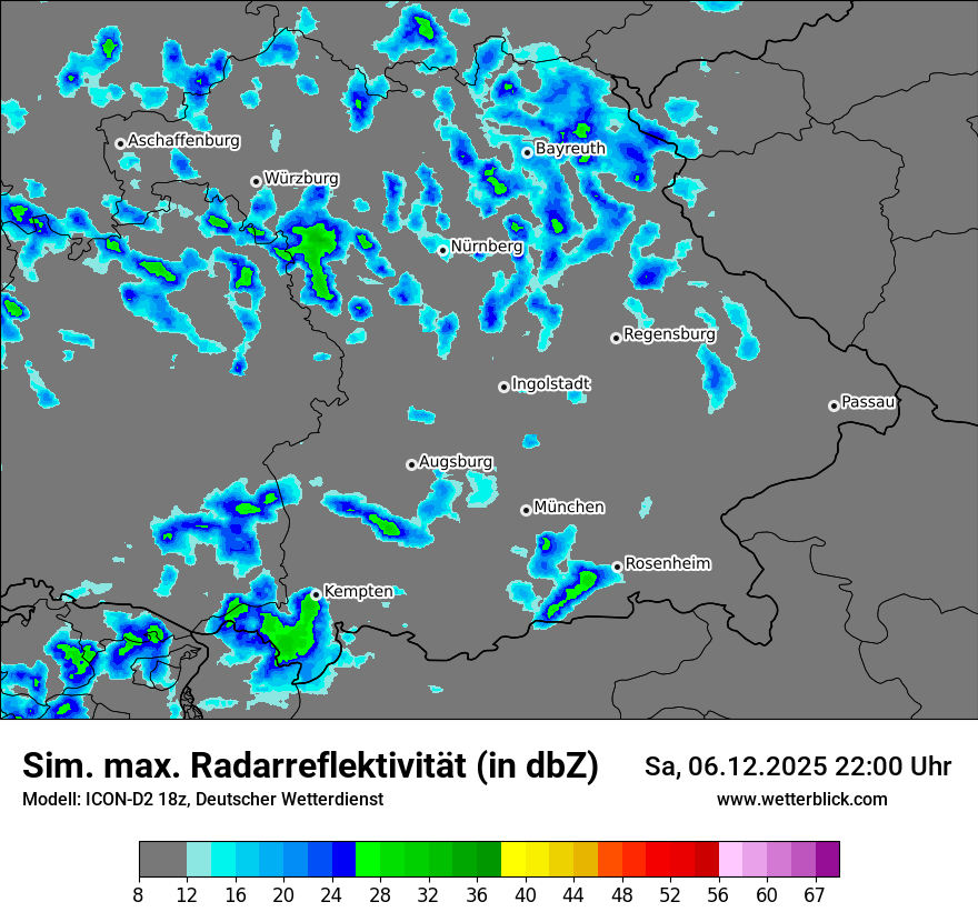 Modellkarten Simuliertes Radarbild